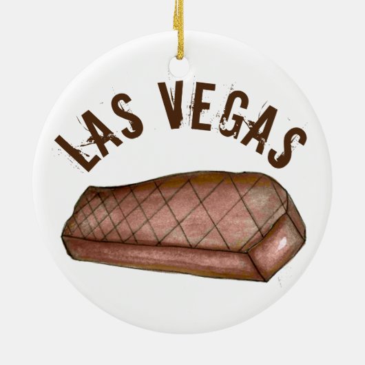 ラスベガスネバダストリップステーキよくできた セラミックオーナメント (裏面)