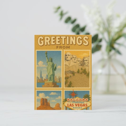 ラスベガスネバダポストカードからの挨拶 ポストカード (スタンド正面)