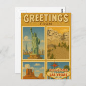 ラスベガスネバダポストカードからの挨拶 ポストカード (正面/裏面)