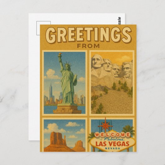 ラスベガスネバダポストカードからの挨拶 ポストカード (正面/裏面)