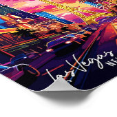 ラスベガスネバダヴィンテージ旅行イラストレーション ポスター (角)