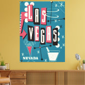 ラスベガスネバダヴィンテージ旅行ポスター キャンバスプリント (インサイチュ (リビング))