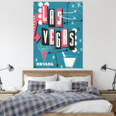 ラスベガスネバダヴィンテージ旅行ポスター キャンバスプリント (インサイチュ (寝室))