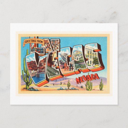 ラスベガスネバダNVオールドヴィンテージ旅行記念品 ポストカード (正面)