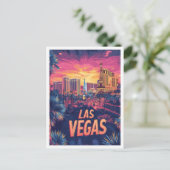 ラスベガスネバダUSAヴィンテージイラストレーション旅行 ポストカード (スタンド正面)