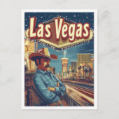 ラスベガスネバダUSAヴィンテージトラベルイラストレーション ポストカード (正面)