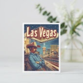 ラスベガスネバダUSAヴィンテージトラベルイラストレーション ポストカード (スタンド正面)