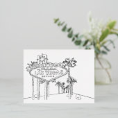 ラスベガスバケーションスケッチバケーションアート旅行 箔シーズンポストカード (立ち正面)