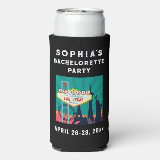 ラスベガスバセロレットパーティー結婚式の引き出物 スリム缶クーラー (Seltzer裏面)