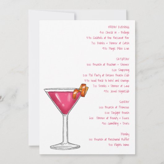 ラスベガスバチェロレッテブラウンヘアブライドコスモ 招待状 (裏面)