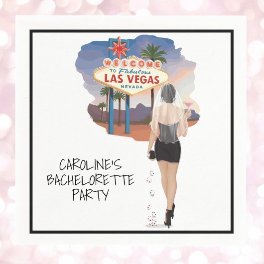 ラスベガスバチェロレッテブラックヘアブライド スタンダードカクテルナプキン