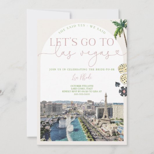 ラスベガスバチェロレッテ招待状&旅程 招待状 (正面)