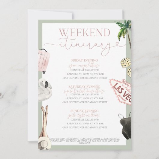 ラスベガスバチェロレッテ招待状&旅程 招待状 (裏面)