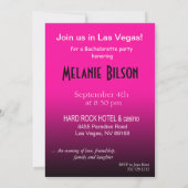 ラスベガスバチェロレッテ暗い赤紫色 招待状 (裏面)