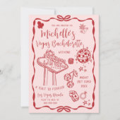 ラスベガスバチェロレッテ週末の旅程パーティー 招待状 (正面)