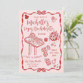 ラスベガスバチェロレッテ週末の旅程パーティー 招待状 (スタンド正面)