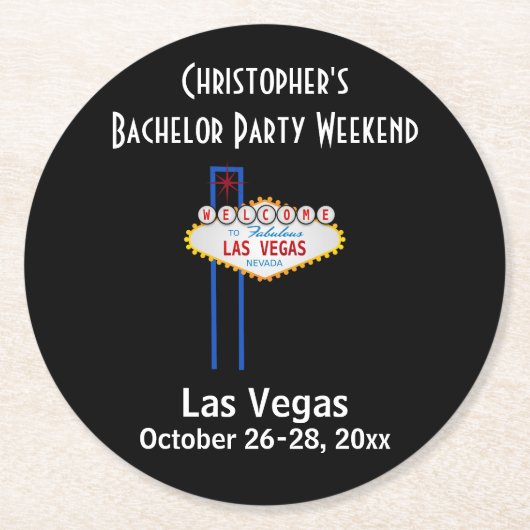 ラスベガスバチュラーパーティガイズウィークエンドトリップ ラウンドペーパーコースター (正面)