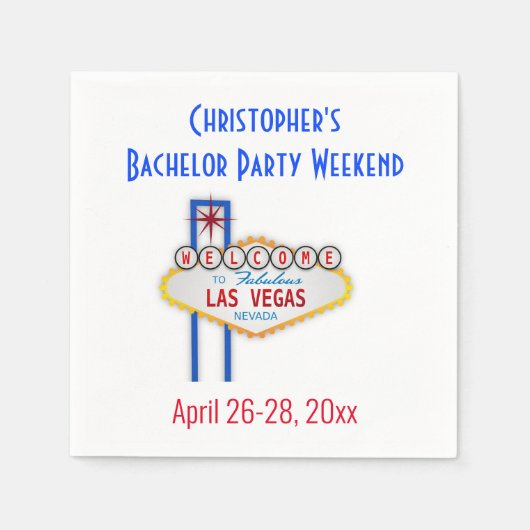 ラスベガスバチュラーパーティトリップ スタンダードカクテルナプキン (正面)