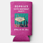 ラスベガスバースデーパーティービーフピンクグリッター スリム缶クーラー (裏面)