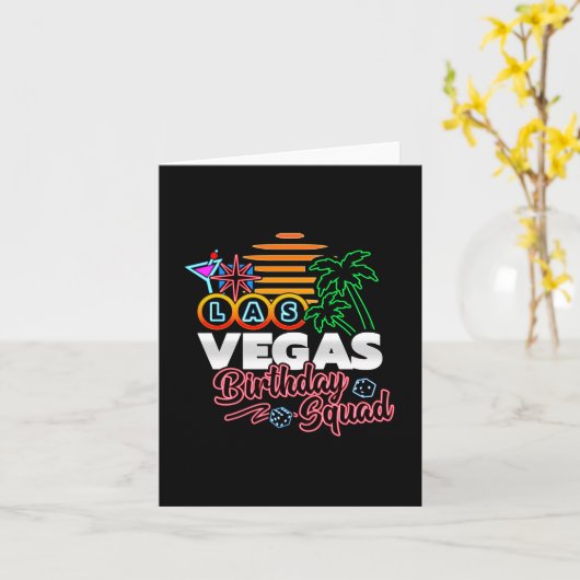 ラスベガスバースデーパーティーレトロサン誕生日分隊 カード (黄色い花)