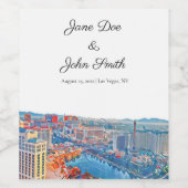 ラスベガスパーソナライズされたスカイラインワインラベル ワインラベル (シングルラベル)