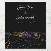 ラスベガスパーソナライズされたスカイラインワインラベル ワインラベル (シングルラベル)