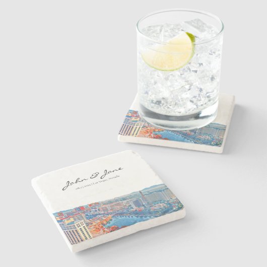 ラスベガスパーソナライズされたスカイライン ストーンコースター (横)