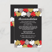 ラスベガスパーティーアコモデーションカードカジノ結婚ズ 招待状 (正面/裏面)