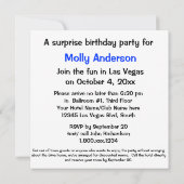 ラスベガスパーティー 30歳の誕生日 招待状 (裏面)