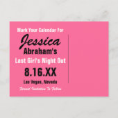 ラスベガスピンク日付を保存 案内ポストカード (裏面)