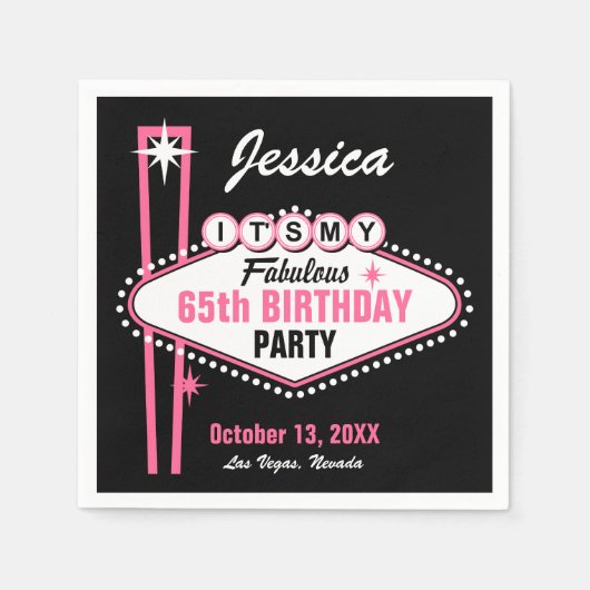 ラスベガスピンク私 スタンダードカクテルナプキン (正面)