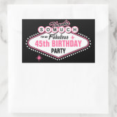 ラスベガスピンク 長方形シール (バッグ)