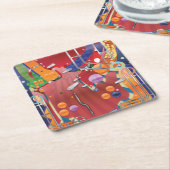 ラスベガスピンボールマシン スクエアペーパーコースター (アングル)