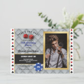 ラスベガスフォトカジノサイコロパーティー誕生日 招待状 (スタンド正面)