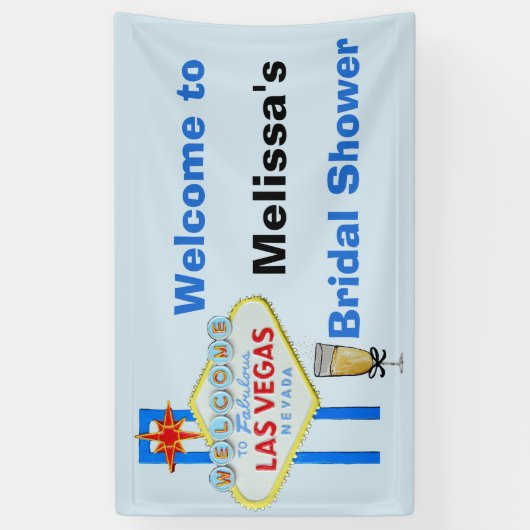 ラスベガスブライダルシャワーウェルカムサイン 横断幕 (縦)