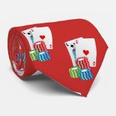 ラスベガスブラックジャックポーカーカードとチップ ネクタイ (ロール)