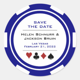 ラスベガスブルーホワイトトランプのポーカーチップ日付を保存 ラウンドシール