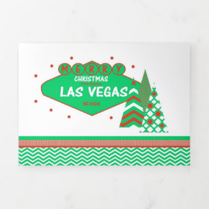ラスベガスホテル&カジノトリフォールドクリスマスカード 三つ折りクリスマスカード