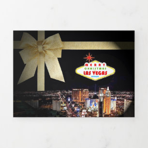 ラスベガスホテル&カジノトリフォールドクリスマスカード 三つ折りクリスマスカード