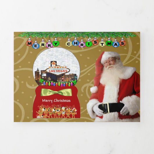 ラスベガスホテル&カジノトリフォールドレターフォールドカード 三つ折りクリスマスカード (カバー)