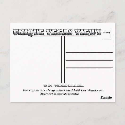 ラスベガスボルケーノモノレール ポストカード (裏面)