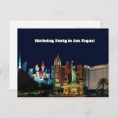 ラスベガスポストカードの誕生日パーティー インビテーションポストカード (正面/裏面)