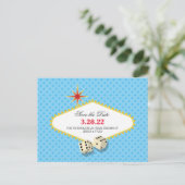 ラスベガスマーキーセーブザデートアクア ポストカード (スタンド正面)