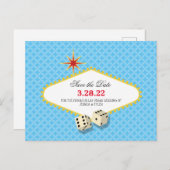 ラスベガスマーキーセーブザデートアクア ポストカード (正面/裏面)