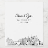 ラスベガスモダンスケッチ結婚のワインラカスタムベル ワインラベル (シングルラベル)