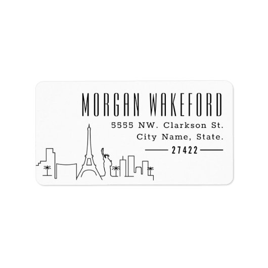 ラスベガスモダンデコスカイラインラージ ラベル (正面)