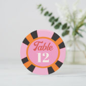 ラスベガスモダントランプのポーカーチップテーブル番号 招待状 (スタンド正面)