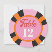 ラスベガスモダントランプのポーカーチップテーブル番号 招待状 (正面)
