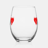 ラスベガスモノグラムのウェディングパーティーロゴ ステムなしワイングラス (左)