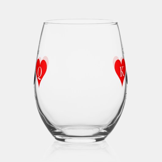 ラスベガスモノグラムのウェディングパーティーロゴ ステムなしワイングラス (左)